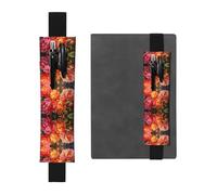 WZYCWB Peonie in pieno fiore stampato grande capacità PVC portapenne + diario creativo penna borsa set con fascia elastica design antiscivolo