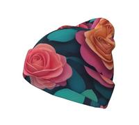 WZYCWB Petali di rosa Questo cappello lavorato a maglia per adulti presenta un berretto stampato perfetto per l'autunno e l'inverno fornendo calore e comfort