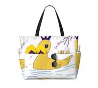 WZYCWB Piccola anatra gialla Borsa da spiaggia grande borsa da viaggio palestra piscina cerniera borsa di stoccaggio