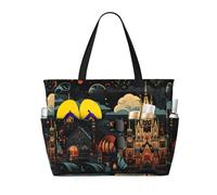 WZYCWB Piccole città Borsa da viaggio stampata per nuoto e fitness/supermercato shopping/vacanza al mare