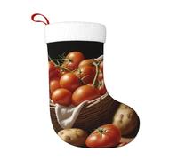 WZYCWB Piccoli pomodorini Calze natalizie stampate, appese al caminetto, sono perfette per contenere regali e dolci.