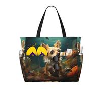 WZYCWB Piccolo cane da compagnia stampato borsa da viaggio spiaggia per nuoto e fitness/supermercato shopping/vacanza al mare
