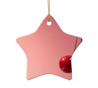 WZYCWB Piccolo ciondolo in ceramica a forma di stella a forma di ciliegia, perfetto per decorare l'albero di Natale in casa per feste invernali