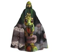 WZYCWB Piccolo dinosauro stampato adulto partito decorazione mantello Halloween mantello con cappuccio unisex Halloween, carnevale, mascherata, gioco di ruolo
