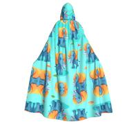 WZYCWB Piccolo elefante con grandi orecchie modellato mantello da mago adulto, costume da mago esteso, costume in maschera, abito da festa a tema carnevale