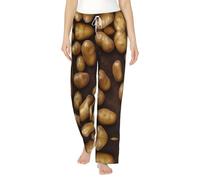 WZYCWB Pigiama da donna in flanella con stampa patata - Abbigliamento elegante per la casa -, Nero , 4XL