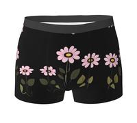 WZYCWB Pink Daisy Printed Boxer da uomo - slip traspiranti e ad asciugatura rapida, multiplo (S-XXL), Nero, XL