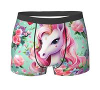 WZYCWB Pink Unicorn - Boxer da uomo, comodi e traspiranti, nero, X-Large