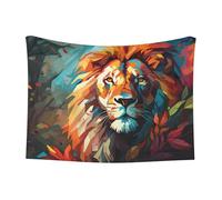 WZYCWB Pittura ad olio di un leone stampato coperta per animali domestici - adatta per cucce per animali domestici/cucce per cani/cesti per gatti