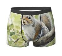 WZYCWB Pittura ad olio Grigio Scoiattolo Stampato Boxer da uomo - slip traspiranti e ad asciugatura rapida, multiplo (S-XXL), Nero, XL