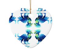 WZYCWB Pixel Griffin ciondolo in ceramica a forma di cuore, perfetto per decorare l'albero di Natale per feste invernali
