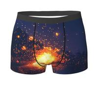 WZYCWB Pixel Particle Storm Boxer da uomo (S-XXL) - tessuto elastico leggero, traspirante, assorbe il sudore, free stretch, Nero, XXL