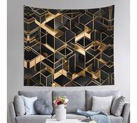 WZYCWB Plaid nero e oro 2 arazzo fantasia, perfetto per il soggiorno o la camera da letto, crea una casa calda e invitante