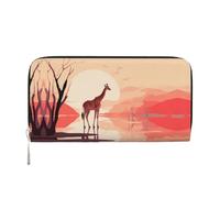 WZYCWB pochette in pelle con cane acquerello portafogli con cerniera e porta carte sono perfetti per i viaggi o l'uso quotidiano, Giraffa che cammina, Taglia unica