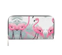 WZYCWB Pochette in pelle con chiusura a cerniera e porta carte di credito sono perfetti per i viaggi o l'uso quotidiano, Fenicottero rosa, One Size