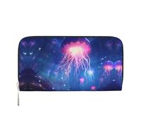 WZYCWB Pochette in pelle con cigni bianchi da nuoto con cerniera e porta carte sono perfetti per i viaggi o l'uso quotidiano, Medusa sospesa, Taglia unica