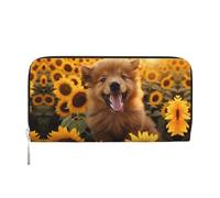 WZYCWB Pochette in pelle con cigni bianchi da nuoto con cerniera e porta carte sono perfetti per i viaggi o l'uso quotidiano, Barboncino di girasole, Taglia unica