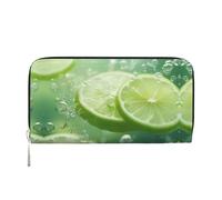 WZYCWB Pochette in pelle con cigni bianchi da nuoto con cerniera e porta carte sono perfetti per i viaggi o l'uso quotidiano, Lime dolce e fresco, Taglia unica