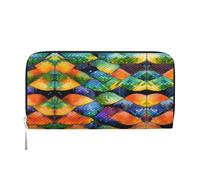 WZYCWB Pochette in pelle di corallo con squalo sottomarino con cerniera e porta carte sono perfetti per i viaggi o l'uso quotidiano, Scala di pesce arcobaleno, Taglia unica