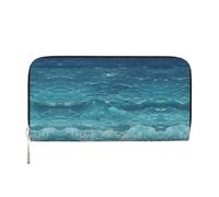 WZYCWB Pochette in pelle di corallo con squalo sottomarino con cerniera e porta carte sono perfetti per i viaggi o l'uso quotidiano, Il mare blu profondo, Taglia unica