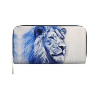 WZYCWB Pochette in pelle di maiale per animali domestici con cerniera e porta carte sono perfetti per i viaggi o l'uso quotidiano, Il leone silenzioso, Taglia unica