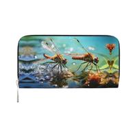 WZYCWB Pochette in pelle di maiale per animali domestici con cerniera e porta carte sono perfetti per i viaggi o l'uso quotidiano, La Libellula Silenziosa, Taglia unica