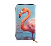 WZYCWB Pochette lunga 19,1 x 10,4 cm, bel portafoglio in pelle con fenicottero, scomparto con cerniera grande capacità, un buon regalo per gli amici, nero, Taglia unica