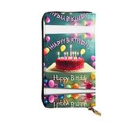 WZYCWB Pochette lunga 19,1 x 10,4 cm, buon compleanno, bellissimo portafoglio in pelle, scomparto con cerniera grande capacità, un buon regalo per gli amici, nero, Taglia unica