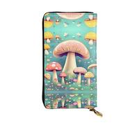 WZYCWB Pochette lunga 19,1 x 10,4 cm, grazioso portafoglio in pelle a forma di funghi, scomparto con cerniera grande capacità, un buon regalo per gli amici, nero, Taglia unica