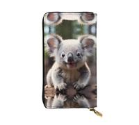 WZYCWB Pochette lunga 19,1 x 10,4 cm, grazioso portafoglio in pelle koala, scomparto con cerniera grande capacità, un buon regalo per gli amici, nero, Taglia unica