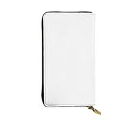 WZYCWB Pochette lunga 19,1 x 10,4 cm, portafoglio in pelle bianca tinta unita, scomparto con cerniera grande capacità, un buon regalo per gli amici, nero, Taglia unica