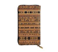 WZYCWB Pochette lunga 19,1 x 10,4 cm, portafoglio in pelle con affreschi egiziani, scomparto con cerniera, grande capacità, un buon regalo per gli amici, nero, Taglia unica