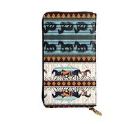 WZYCWB Pochette lunga 19,1 x 10,4 cm, portafoglio in pelle con motivo a strisce di cavallo, scomparto con cerniera grande capacità, un buon regalo per gli amici, nero, Taglia unica
