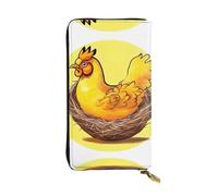 WZYCWB Pochette lunga 19,1 x 10,4 cm, portafoglio in pelle di pollo dorato con nido d'uccello, scomparto con cerniera grande capacità, un buon regalo per gli amici, nero, Taglia unica