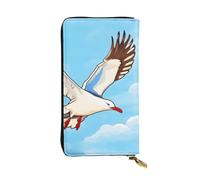 WZYCWB Pochette lunga 19,1 x 10,4 cm, portafoglio in pelle Flying Seagulls, scomparto con cerniera grande capacità, un buon regalo per gli amici, nero, Taglia unica