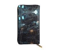 WZYCWB Pochette lunga 19,1 x 10,4 cm, portafoglio in pelle Future Robot, scomparto con cerniera grande capacità, un buon regalo per gli amici, nero, Taglia unica