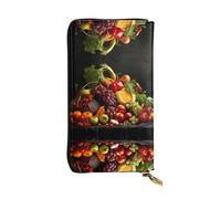 WZYCWB Pochette lunga 19,1 x 10,4 cm, portafoglio in pelle per verdure e frutta, scomparto con cerniera grande capacità, un buon regalo per gli amici, nero, Taglia unica