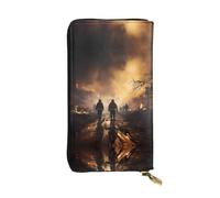 WZYCWB Pochette lunga 19,1 x 10,4 cm, portafoglio in pelle per vigili del fuoco, scomparto con cerniera, grande capacità, un buon regalo per gli amici, nero, Taglia unica