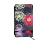 WZYCWB Pochette lunga 19,1 x 10,4 cm, splendido portafoglio in pelle pirotecnica, scomparto con cerniera grande capacità, un buon regalo per gli amici, nero, Taglia unica