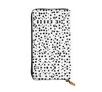 WZYCWB Pochette lunga 19 x 10,4 cm, portafoglio in pelle a pois bianchi e neri, scomparto con cerniera grande capacità, un buon regalo per gli amici, nero, Taglia unica