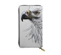 WZYCWB Pochette lunga 19 x 10,4 cm, portafoglio in pelle con aquila, scomparto con cerniera grande capacità, un buon regalo per gli amici, nero, Taglia unica