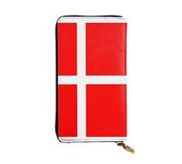 WZYCWB Pochette lunga 19 x 10,4 cm, portafoglio in pelle con bandiera danese della Danimarca, scomparto con cerniera grande capacità, un buon regalo per gli amici, nero, Taglia unica