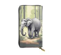 WZYCWB Pochette lunga 19 x 10,4 cm, portafoglio in pelle con elefante che cammina, scomparto con cerniera grande capacità, un buon regalo per gli amici, nero, Taglia unica