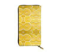 WZYCWB Pochette lunga 19 x 10,4 cm, portafoglio in pelle con fette di limone, scomparto con cerniera grande capacità, un buon regalo per gli amici, nero, Taglia unica