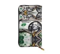 WZYCWB Pochette lunga 19 x 10,4 cm, portafoglio in pelle con motivo banconote, scomparto con cerniera grande capacità, un buon regalo per gli amici, nero, Taglia unica