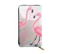 WZYCWB Pochette lunga 19 x 10,4 cm, portafoglio in pelle Love Flamingo, scomparto con cerniera grande capacità, un buon regalo per gli amici, nero, Taglia unica