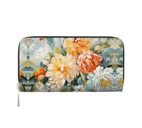 WZYCWB Pochette vintage in pelle con motivo insetti con cerniera e porta carte sono perfetti per i viaggi o l'uso quotidiano, Fiori vibranti, Taglia unica