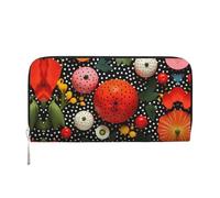 WZYCWB Pochette vintage in pelle con motivo insetti con cerniera e porta carte sono perfetti per i viaggi o l'uso quotidiano, Pois Verdure, Taglia unica
