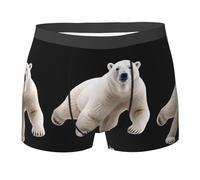 WZYCWB Polar Bear Boxer da uomo (S-XXL) - tessuto elastico leggero, traspirante, assorbe il sudore, free stretch, Nero, L