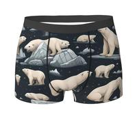 WZYCWB Polar Bear Printed Boxer da uomo - slip traspiranti e ad asciugatura rapida, multiplo (S-XXL), nero, Medium